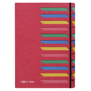 Pagna Ordnungsmappe mit farbigen Griffregistern 12 rot