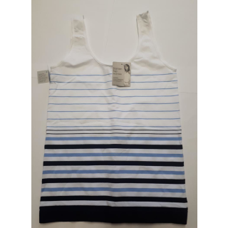 Damen Unterhemd seamless Größe S/M  weiß/schwarz/hellblau gestreift