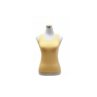 Sexy Damen Shirt Tank Tops Armellos in Uni Farbe Gold S-M