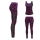 Damen Sport Wear Sport Set Leggings+Tanktop Trainingsanzug Gym Yoga Fitness Lila S-M