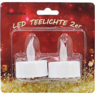 6 x 2 Teelichter LED je 4cm weiß mit Batterien