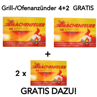 4 Packungen Grill-/Kohleanzünder + 2 GRATIS Packung