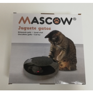 Mascow Katzenspielzeug Katzenzubehör grau Stoffmaus Kugelbahn
