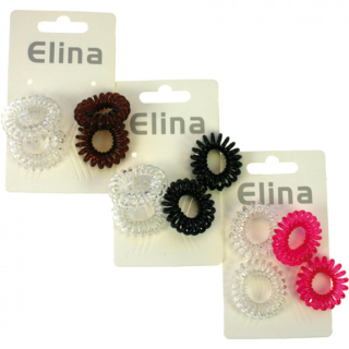 Elina Haarschmuck Spiral-Zopfringe 3 cm in 4 verschiedenen Farben, 12 Stück