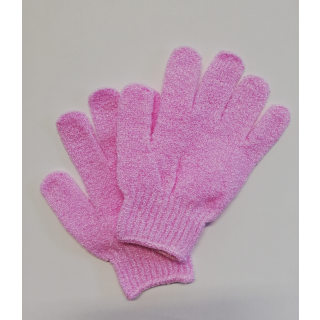 Waschhandschu,Waschbare Handschuhe Peeling, Massage in Pastellfarben ca 17x12cm Rosa