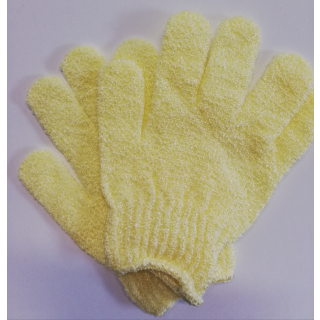 Waschhandschuh,Waschbare Handschuhe Peeling, Massage in Pastellfarben ca 17x12cm Gelb