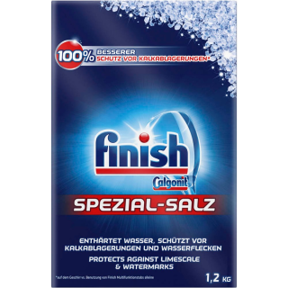 CALGONIT FINISH Spezial-Salz Spülmaschine, enthärtet Wasser 1,2 kg