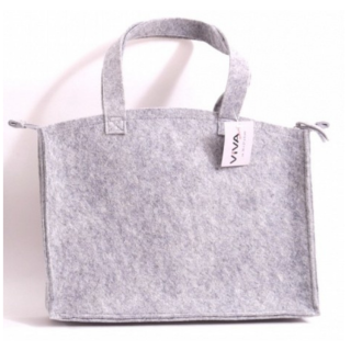 VIVA Handtasche Einkaufstasche, Filztasche mit Reißverschluss ca. 36 x 6 x 27 cm, iPad Tasche Hellgrau