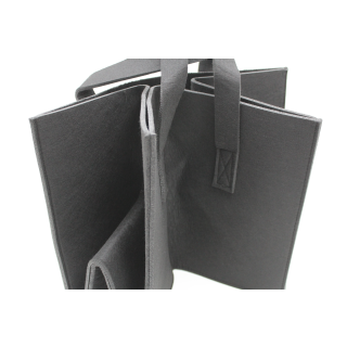 Tasche, Filztasche, Kaminholztasche aus Filz 36x42x34 cm schwarz