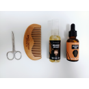 Bartpflege Set, 4 teilig, mit Styling/Reinigungs Werkzeug; Beard Care Kit